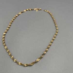 Vintage Lady Remington Gold-Tone Rope Chain Necklace | Cursive LR Tag 18"